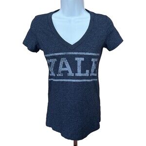 L.O.L Vintage Women's Blue V Neck YALE T-Shirt Size XS